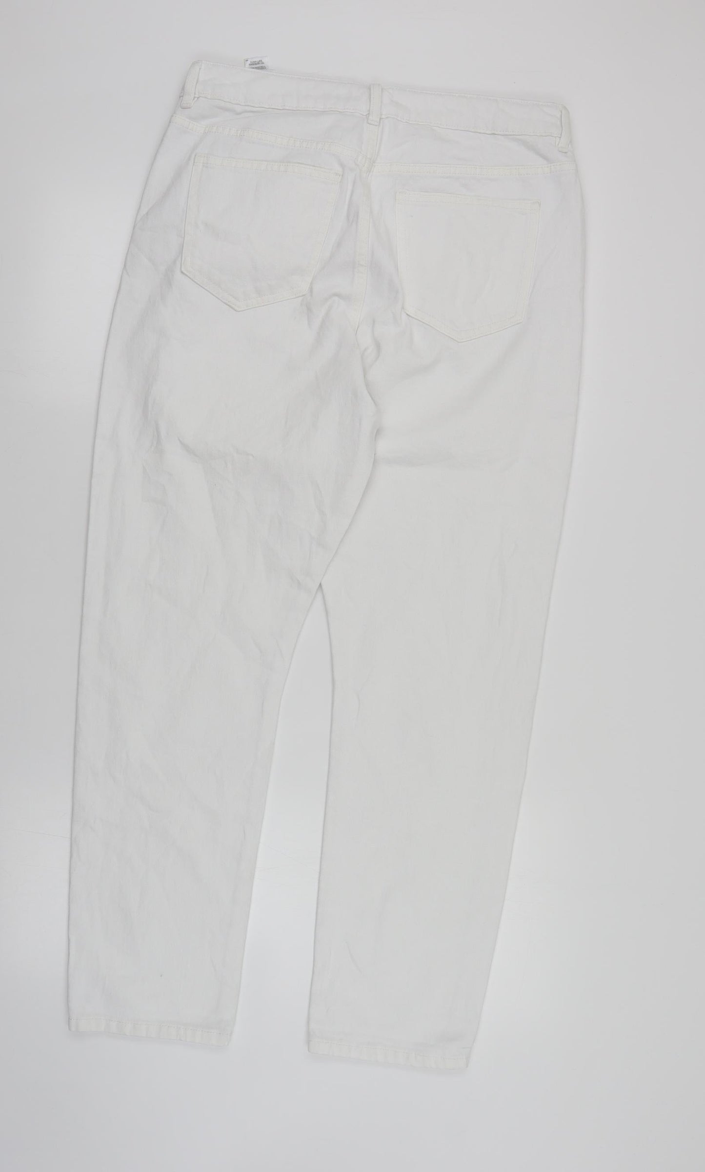 Womens UK Size 14 Marks and Spencer Regular Fit Mom White Jeans