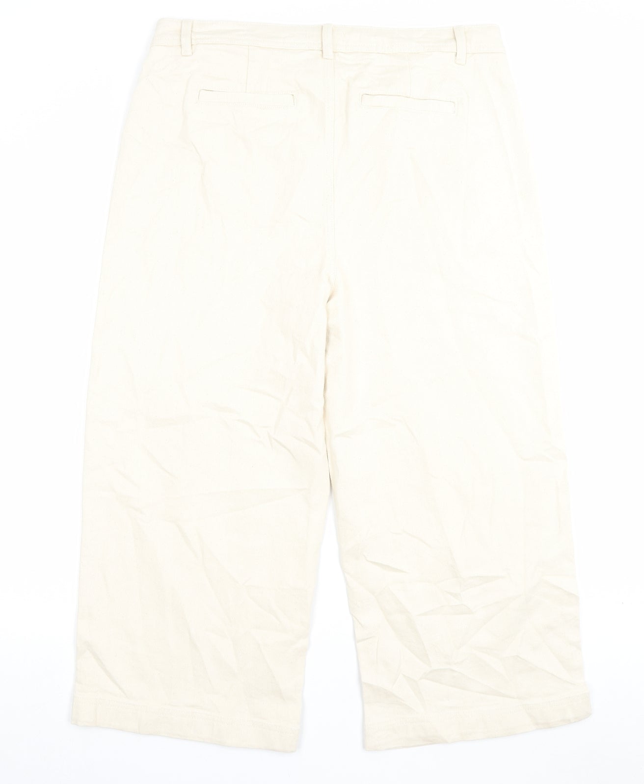 Womens UK Size 18 Marks and Spencer Regular Fit Wide-Leg Ivory Jeans