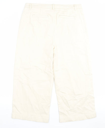 Womens UK Size 18 Marks and Spencer Regular Fit Wide-Leg Ivory Jeans
