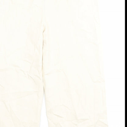 Womens UK Size 18 Marks and Spencer Regular Fit Wide-Leg Ivory Jeans