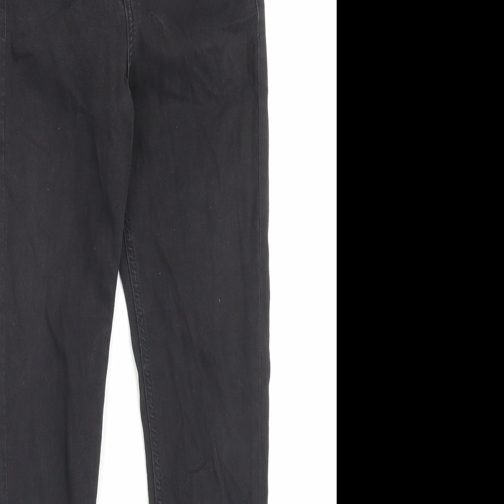 Topshop Womens Black Cotton Skinny Jeans Size 26 in L32 in Regular Button