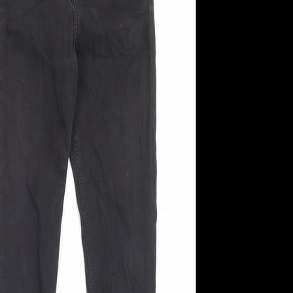 Topshop Womens Black Cotton Skinny Jeans Size 26 in L32 in Regular Button