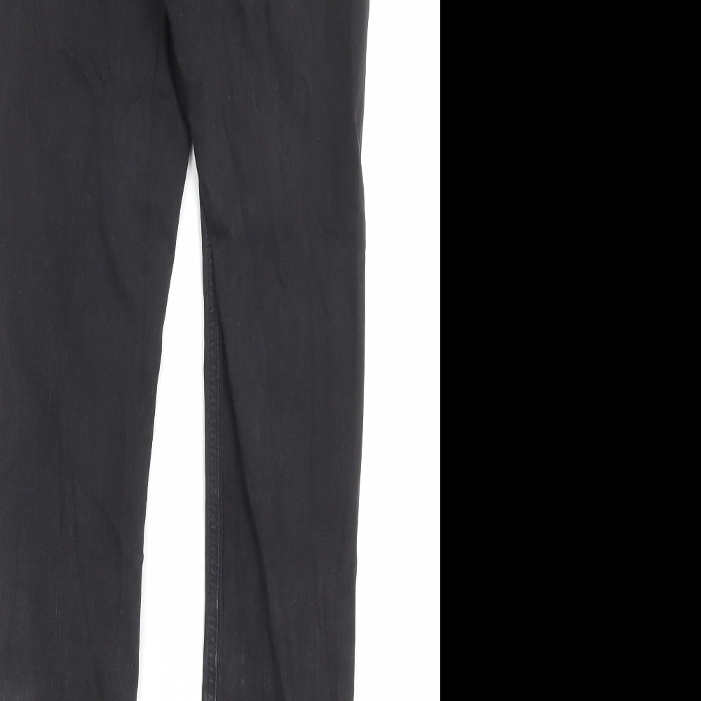 Topshop Womens Black Cotton Skinny Jeans Size 26 in L32 in Regular Button
