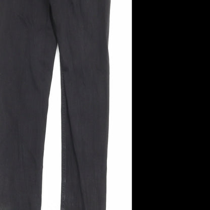 Topshop Womens Black Cotton Skinny Jeans Size 26 in L32 in Regular Button