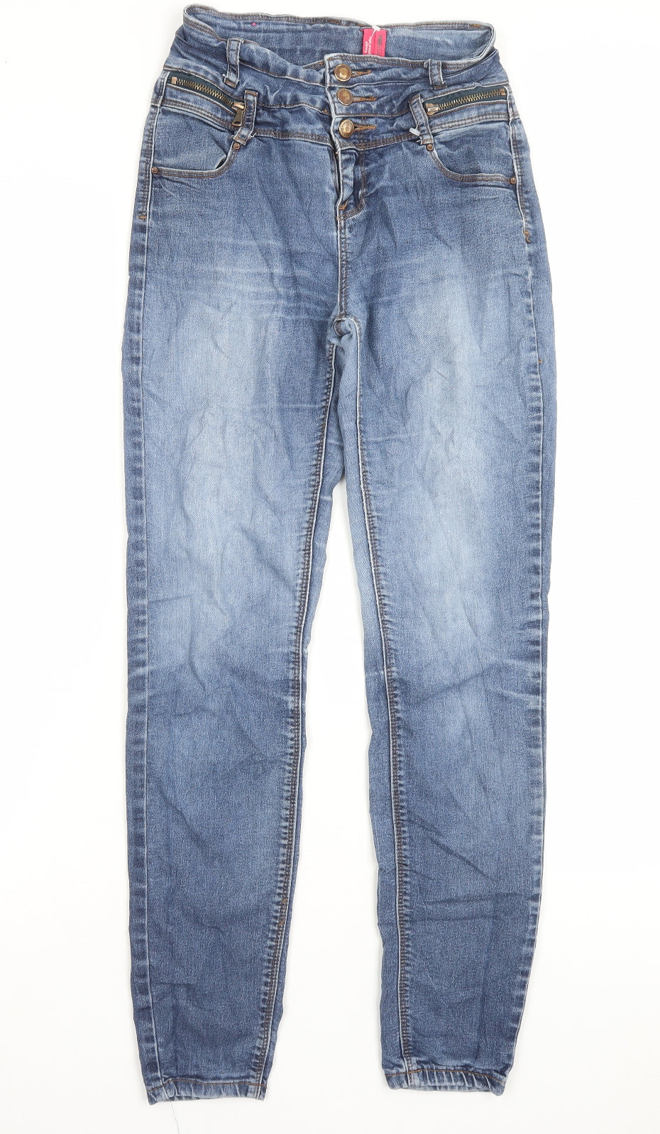 New Look Womens Blue Cotton Skinny Jeans Size 8 L29 in Regular Button