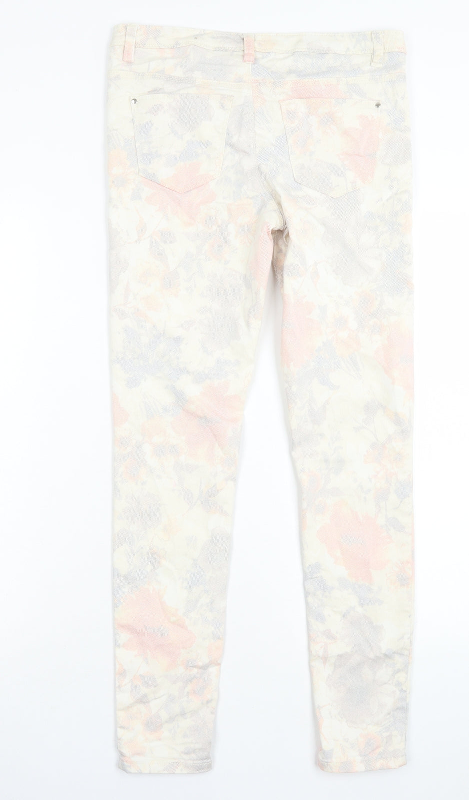 George Womens Multicoloured Floral Coir Skinny Jeans Size 10 L28 in Regular Button