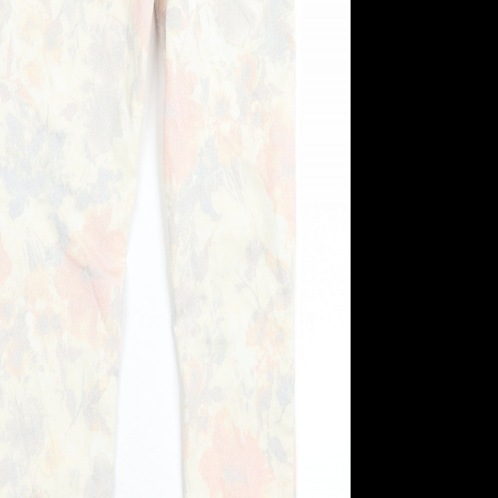 George Womens Multicoloured Floral Coir Skinny Jeans Size 10 L28 in Regular Button