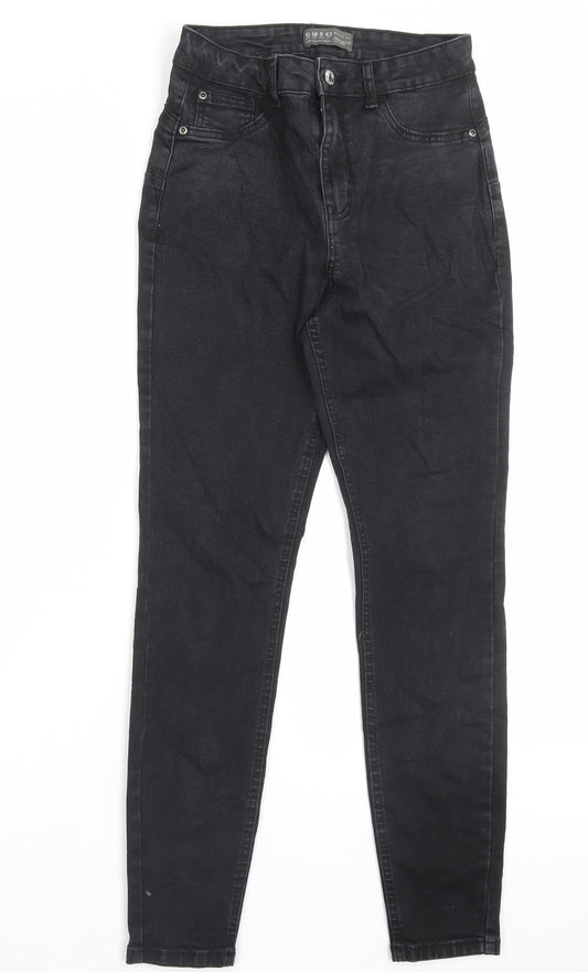 Denim & Co. Womens Black Cotton Skinny Jeans Size 10 L28 in Regular Button