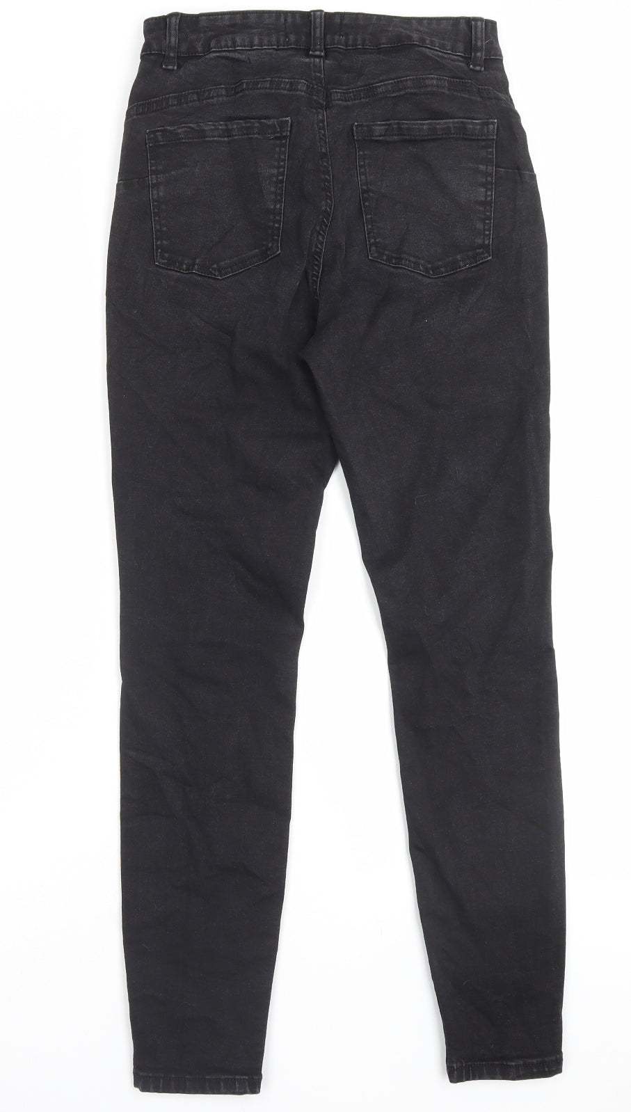 Denim & Co. Womens Black Cotton Skinny Jeans Size 10 L28 in Regular Button