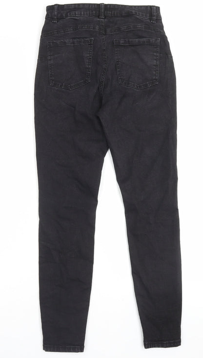 Denim & Co. Womens Black Cotton Skinny Jeans Size 10 L28 in Regular Button