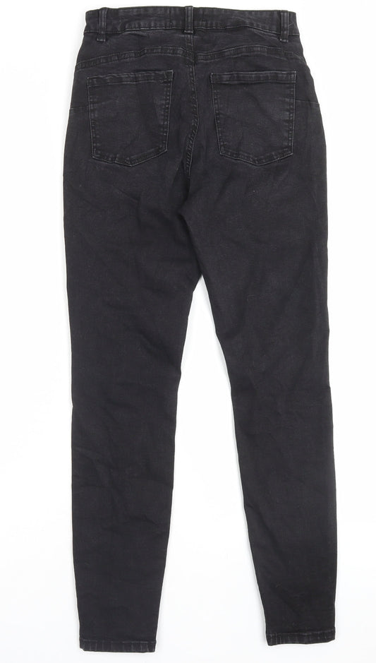 Denim & Co. Womens Black Cotton Skinny Jeans Size 10 L28 in Regular Button