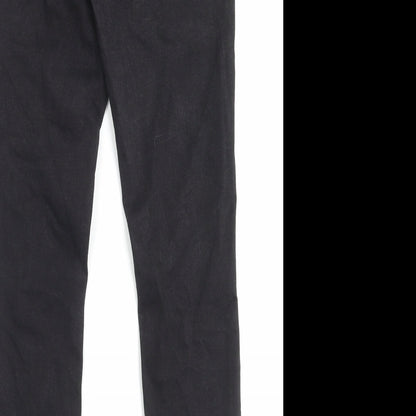 Denim & Co. Womens Black Cotton Skinny Jeans Size 10 L28 in Regular Button