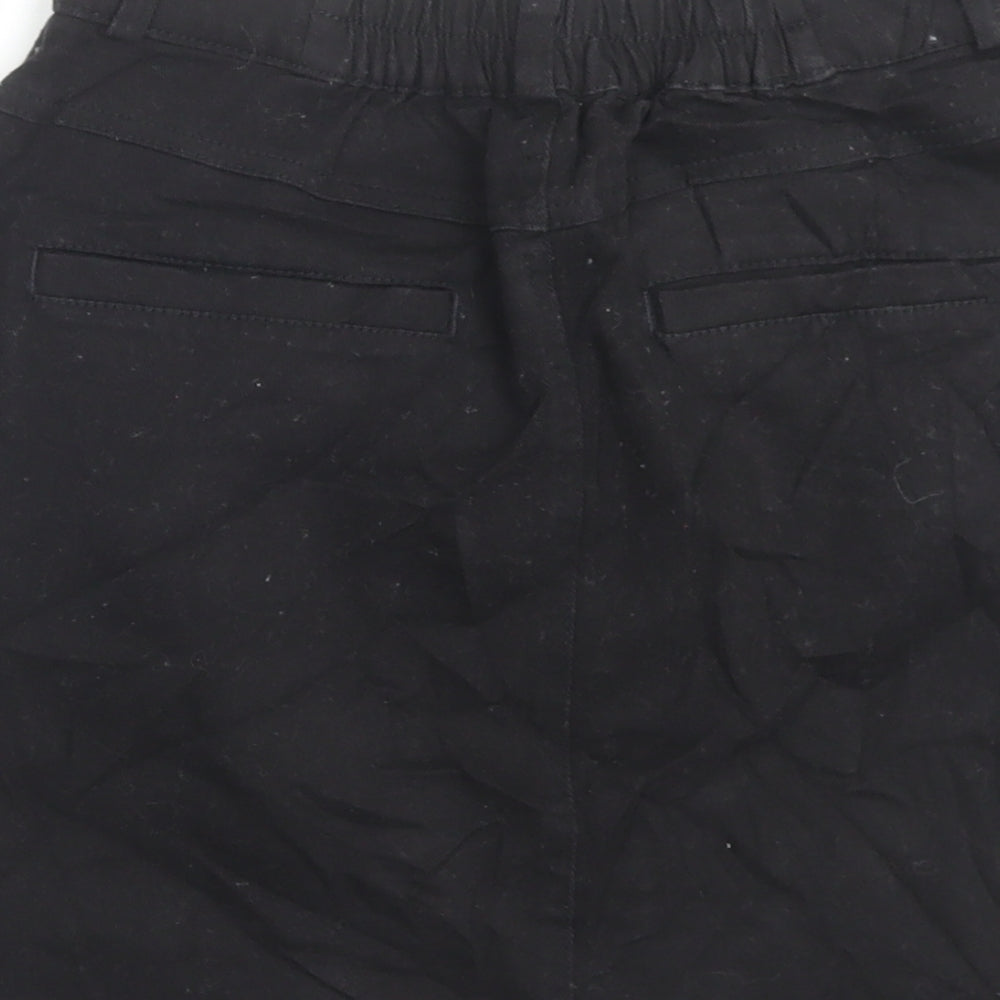 Ingni Womens Black Cotton A-Line Skirt Size M Button