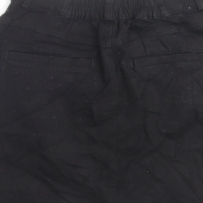 Ingni Womens Black Cotton A-Line Skirt Size M Button