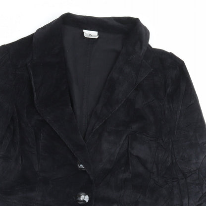 Xe Womens Black Jacket Blazer Size 12 Button