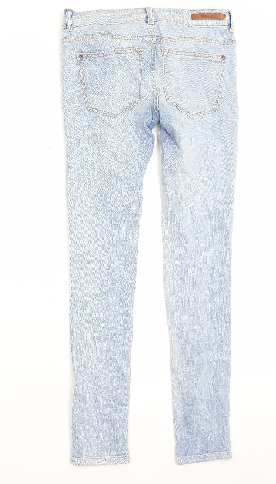 Pull&Bear Womens Blue Cotton Skinny Jeans Size 6 L29 in Regular Button