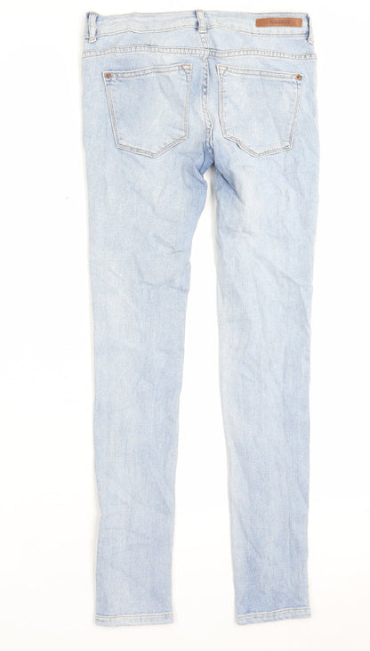 Pull&Bear Womens Blue Cotton Skinny Jeans Size 6 L29 in Regular Button