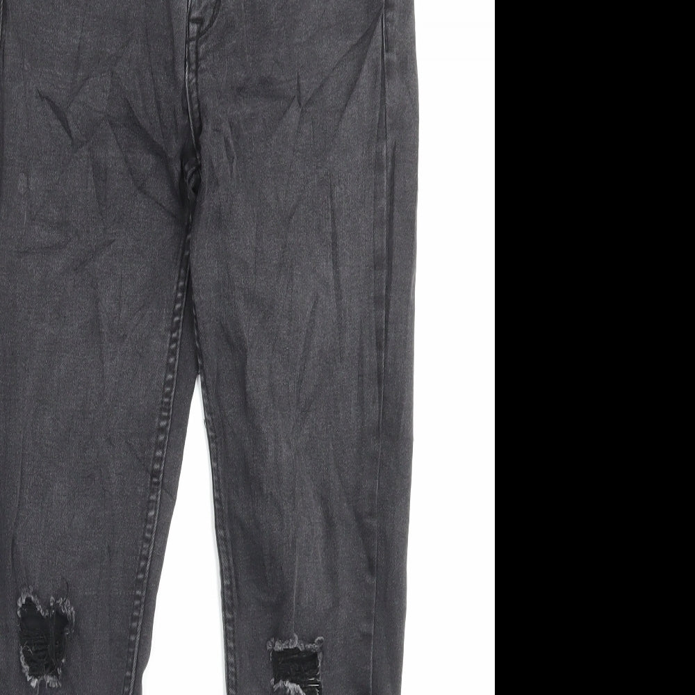 Bershka Womens Black Cotton Skinny Jeans Size 10 L27 in Regular Button