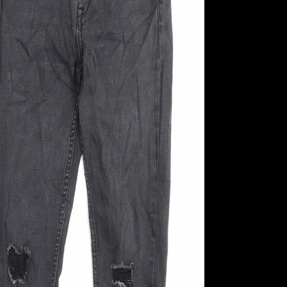 Bershka Womens Black Cotton Skinny Jeans Size 10 L27 in Regular Button