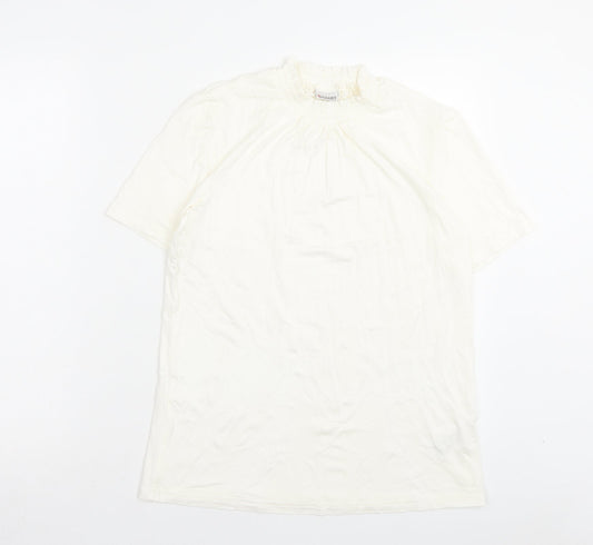 Damart Womens Ivory Viscose Basic T-Shirt Size 10 Halter