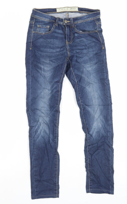 Denim&co Womens Blue Cotton Skinny Jeans Size 6 L26 in Regular Button