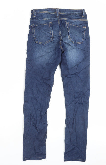 Denim&co Womens Blue Cotton Skinny Jeans Size 6 L26 in Regular Button