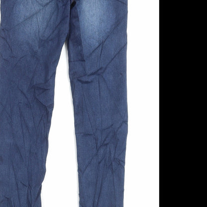 Denim&co Womens Blue Cotton Skinny Jeans Size 6 L26 in Regular Button