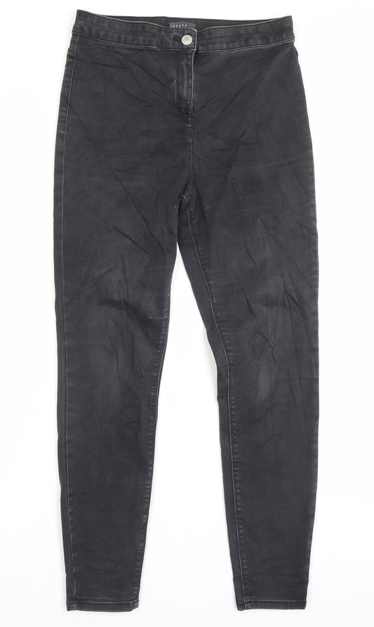 Womens UK Size 12 Papaya Regular Fit Skinny Grey Jeans