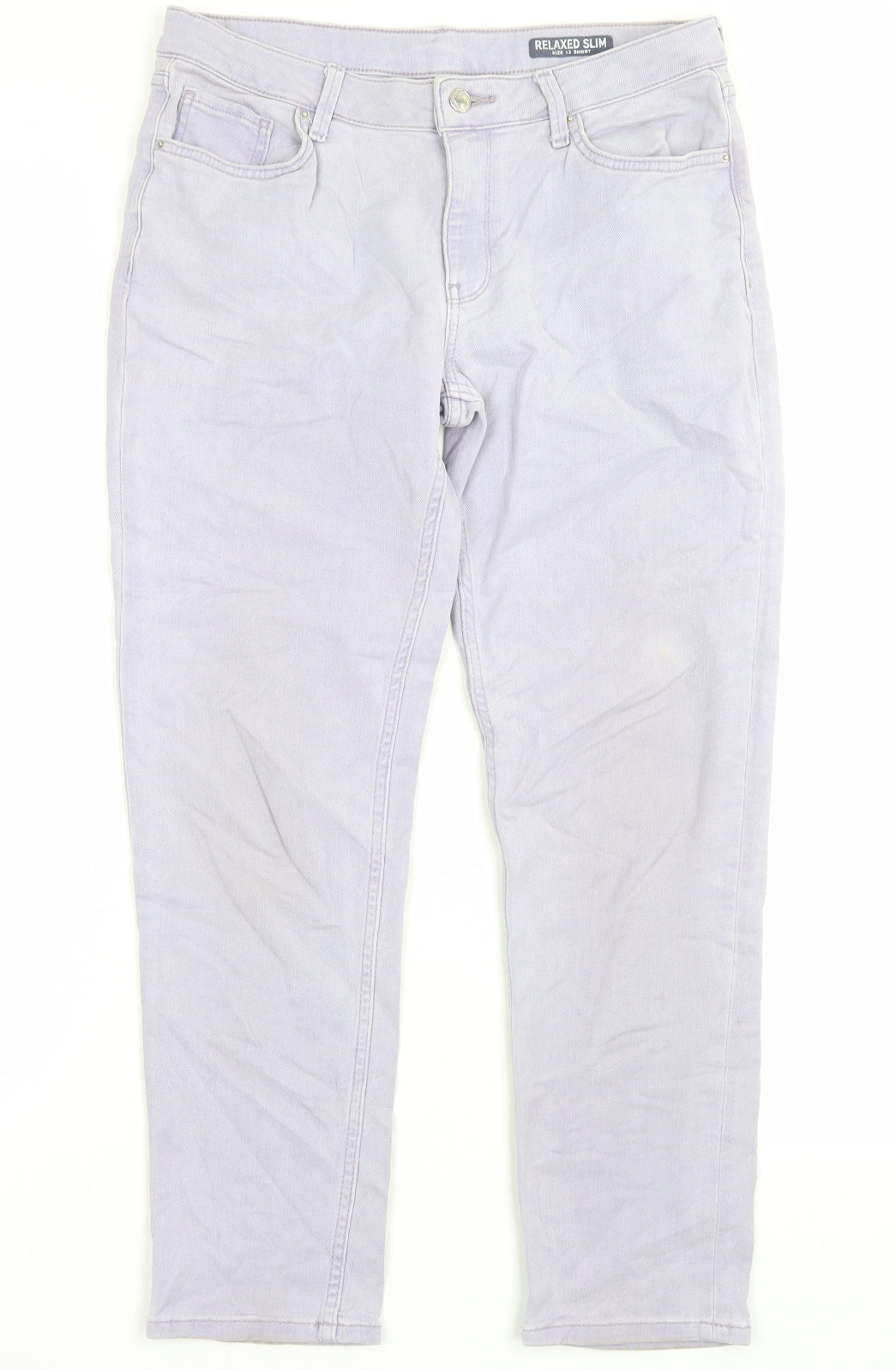 Womens UK Size 12 Marks and Spencer Regular Fit Straight Purple Jeans