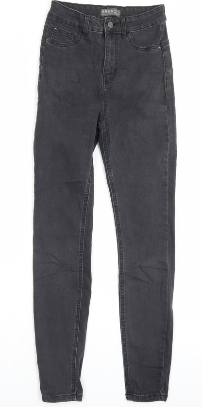 Denim & Co. Womens Black Cotton Skinny Jeans Size 10 L29 in Regular Button