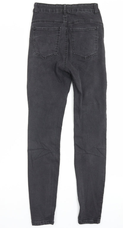 Denim & Co. Womens Black Cotton Skinny Jeans Size 10 L29 in Regular Button