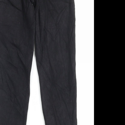 Denim & Co. Womens Black Cotton Straight Jeans Size 8 L27 in Regular Button