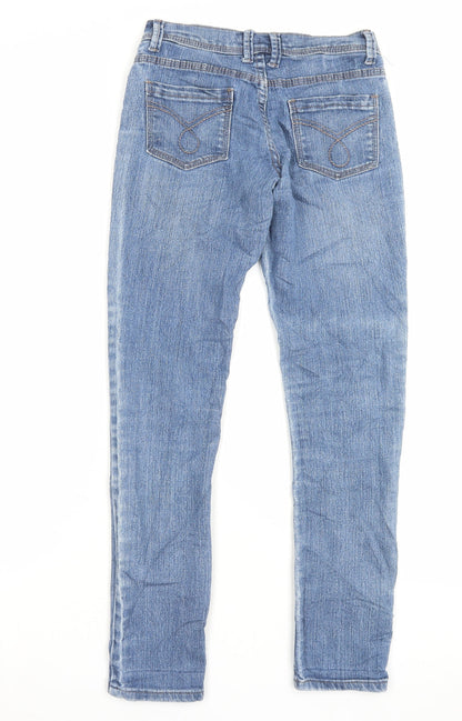 Denim&co Womens Blue Cotton Skinny Jeans Size 6 L29 in Regular Button