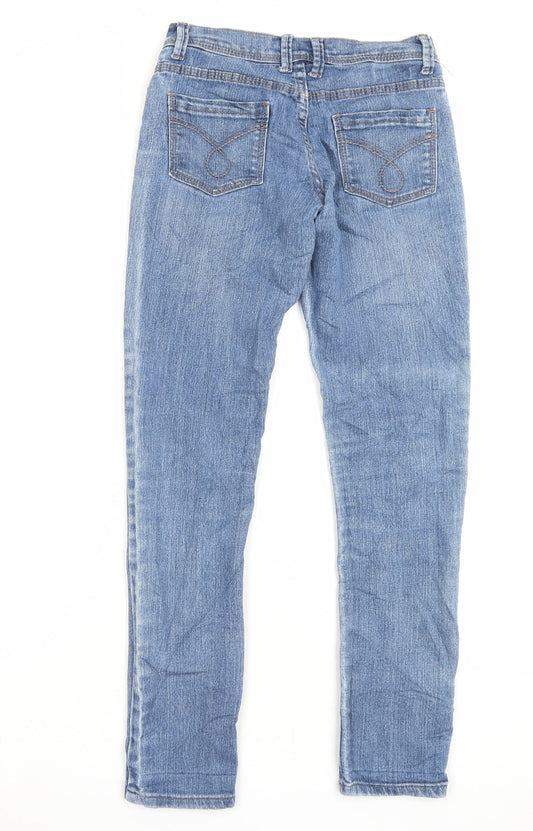 Denim&co Womens Blue Cotton Skinny Jeans Size 6 L29 in Regular Button