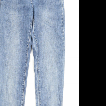 Denim&co Womens Blue Cotton Skinny Jeans Size 6 L29 in Regular Button