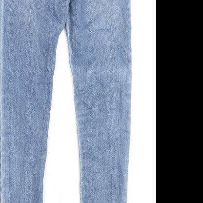 Denim&co Womens Blue Cotton Skinny Jeans Size 6 L29 in Regular Button