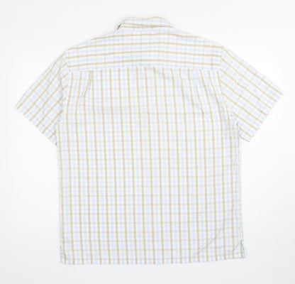 Mens UK Size L NEXT White  Button-Up Short Sleeve Casual Shirt