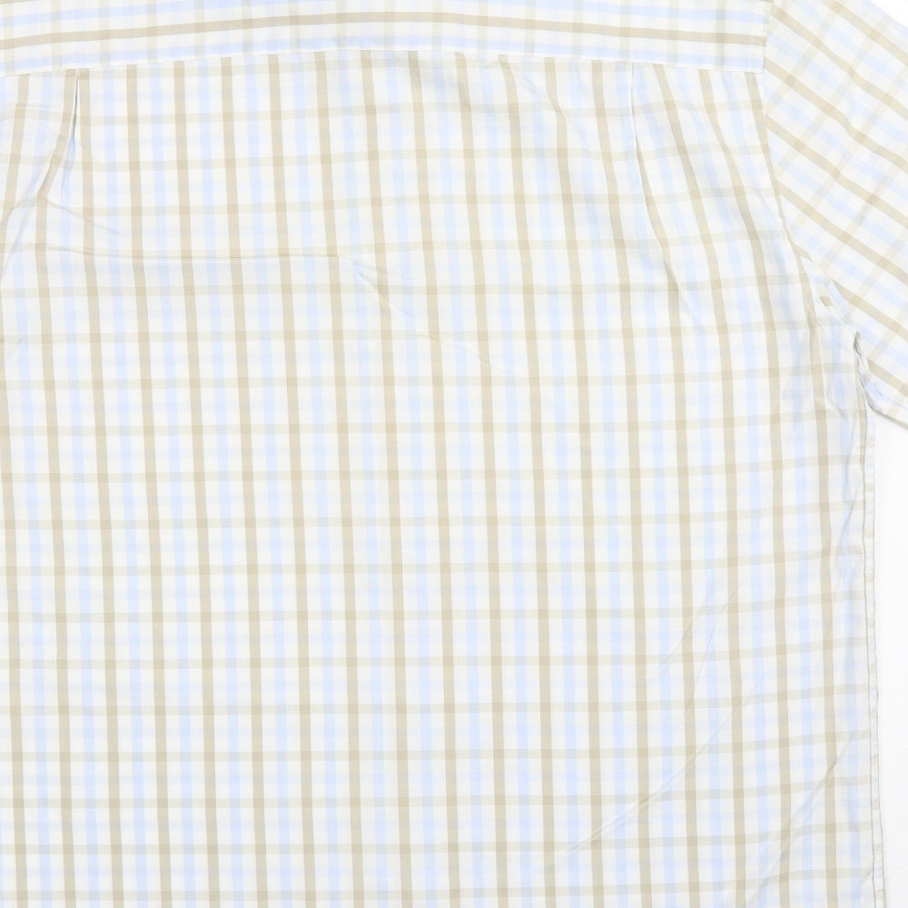 Mens UK Size L NEXT White  Button-Up Short Sleeve Casual Shirt