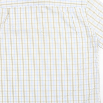 Mens UK Size L NEXT White  Button-Up Short Sleeve Casual Shirt