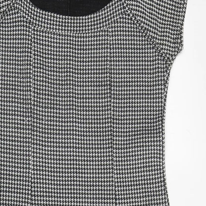Roman Womens Black Houndstooth Acrylic Pencil Dress Size S Scoop Neck Pullover