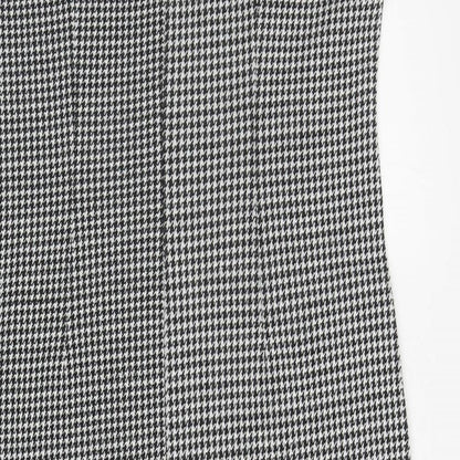 Roman Womens Black Houndstooth Acrylic Pencil Dress Size S Scoop Neck Pullover