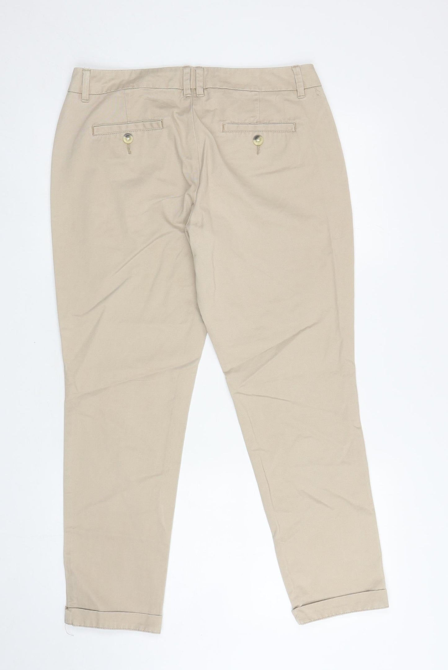 Womens UK Size 12 NEXT Regular Fit Chino Beige Trousers