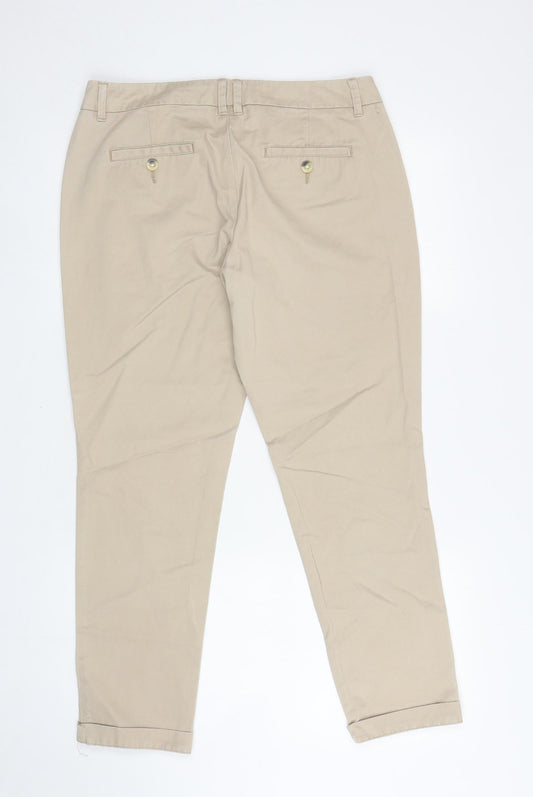 Womens UK Size 12 NEXT Regular Fit Chino Beige Trousers