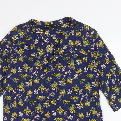 Womens UK Size M Ravi Famous Blue Tunic T-Shirt