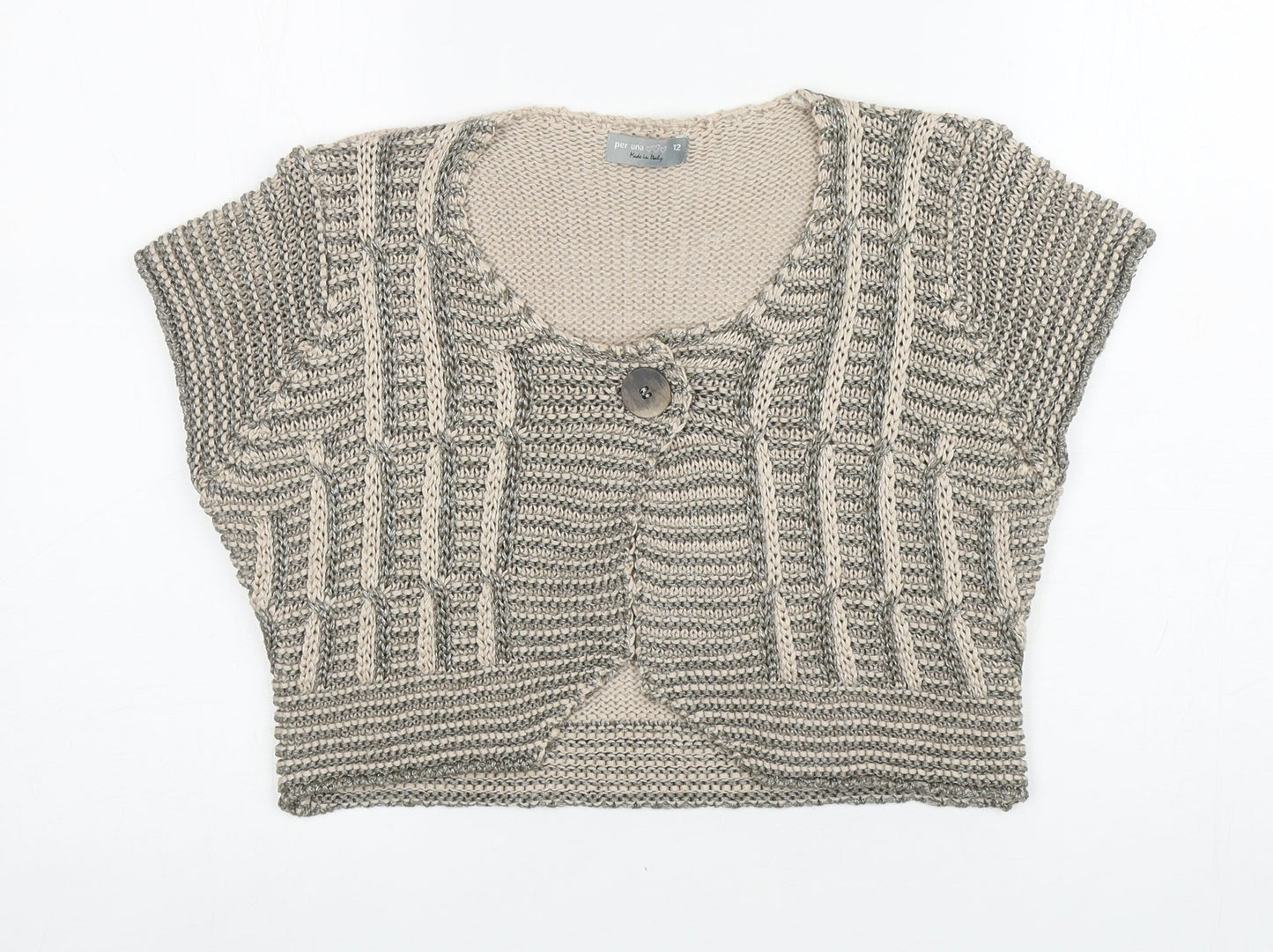 Womens UK Size 12 Per Una Beige Shrug Jumper