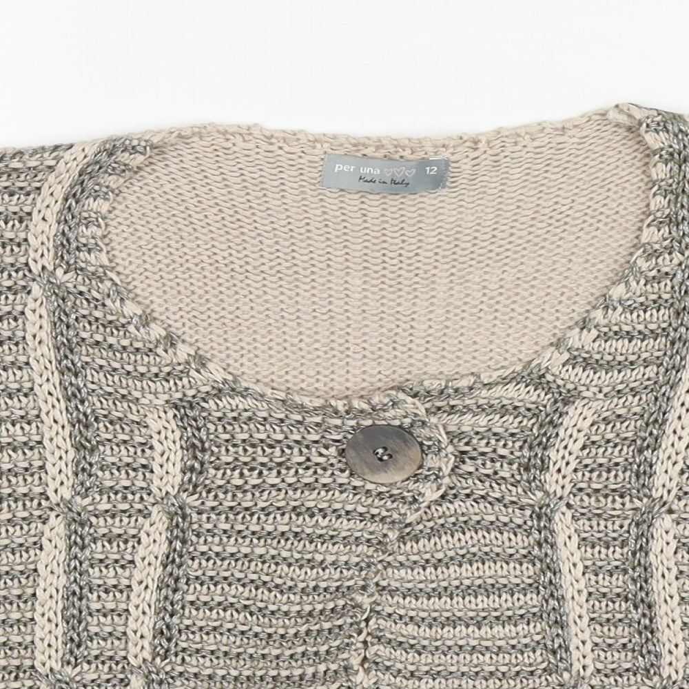 Womens UK Size 12 Per Una Beige Shrug Jumper