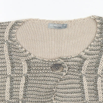 Womens UK Size 12 Per Una Beige Shrug Jumper