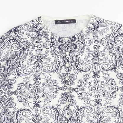 Womens UK Size 12 Marks and Spencer White Cardigan Jumper