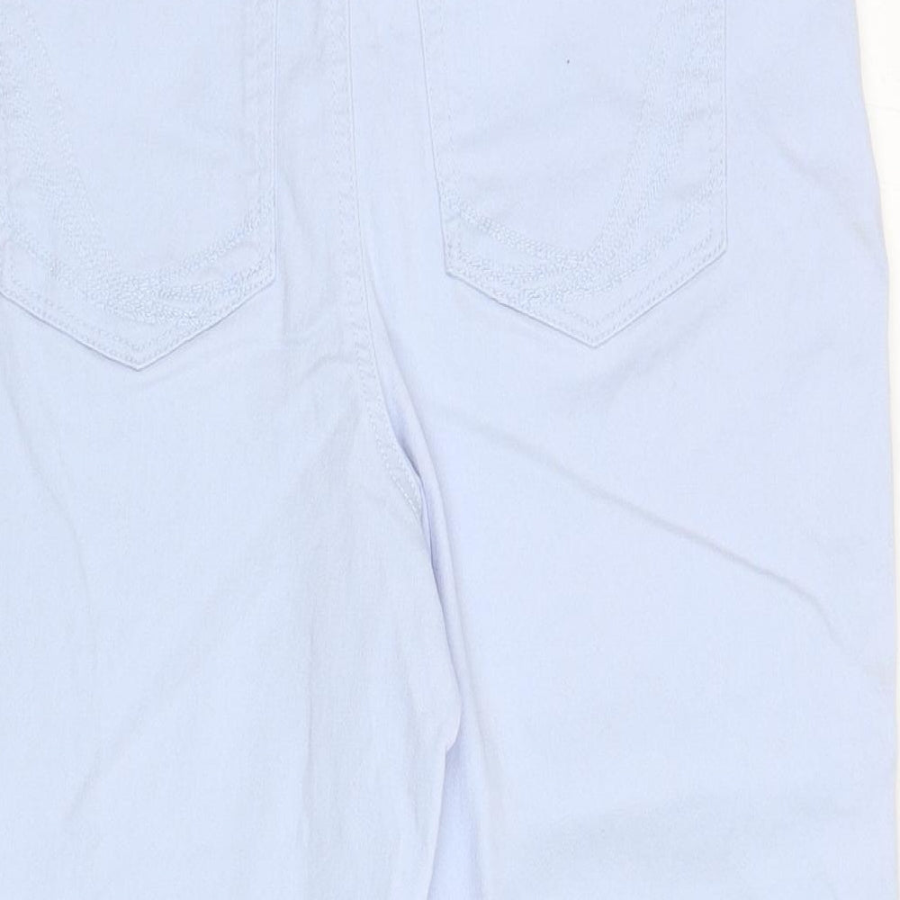 Style & Co Womens Blue Cotton Cropped Trousers Size 8 L20 in Regular Zip