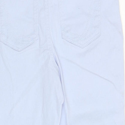 Style & Co Womens Blue Cotton Cropped Trousers Size 8 L20 in Regular Zip